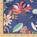 Panama Segeltuch Hibiskus Blau - Ribes y Casals