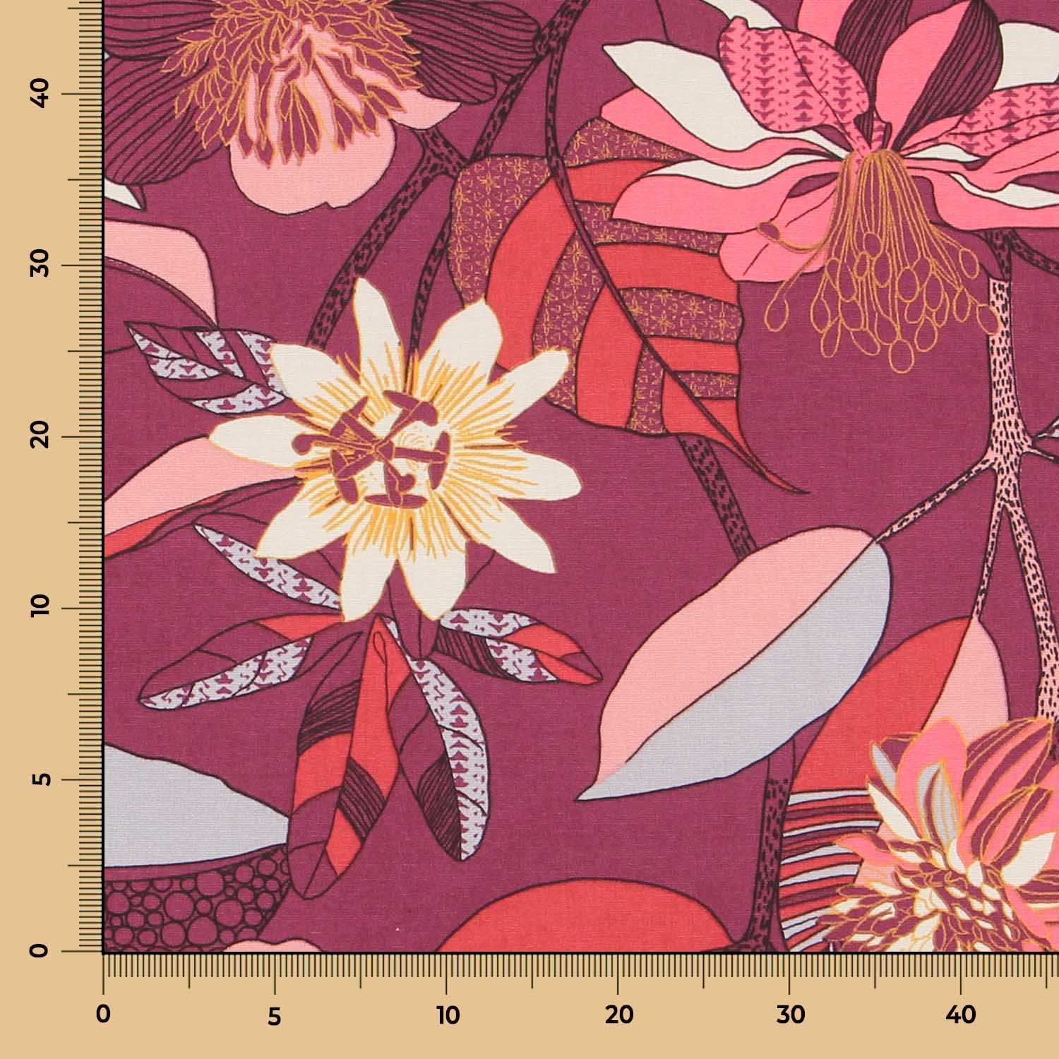 Panama Segeltuch Hibiskus Lila - Ribes y Casals