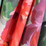 Panama Canvas Türkis Blumen - Ribes y Casals