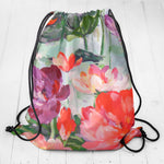Panama Canvas Türkis Blumen - Ribes y Casals