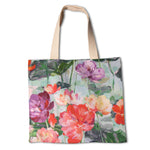 Panama Canvas Türkis Blumen - Ribes y Casals