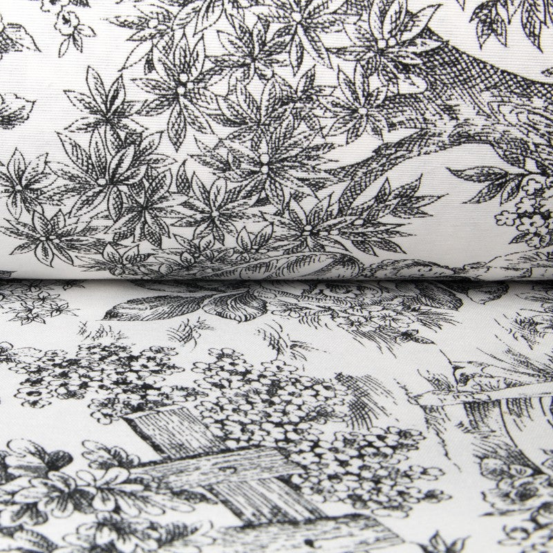 Canvas Toile de Jouy Schwarz - Ribes y Casals