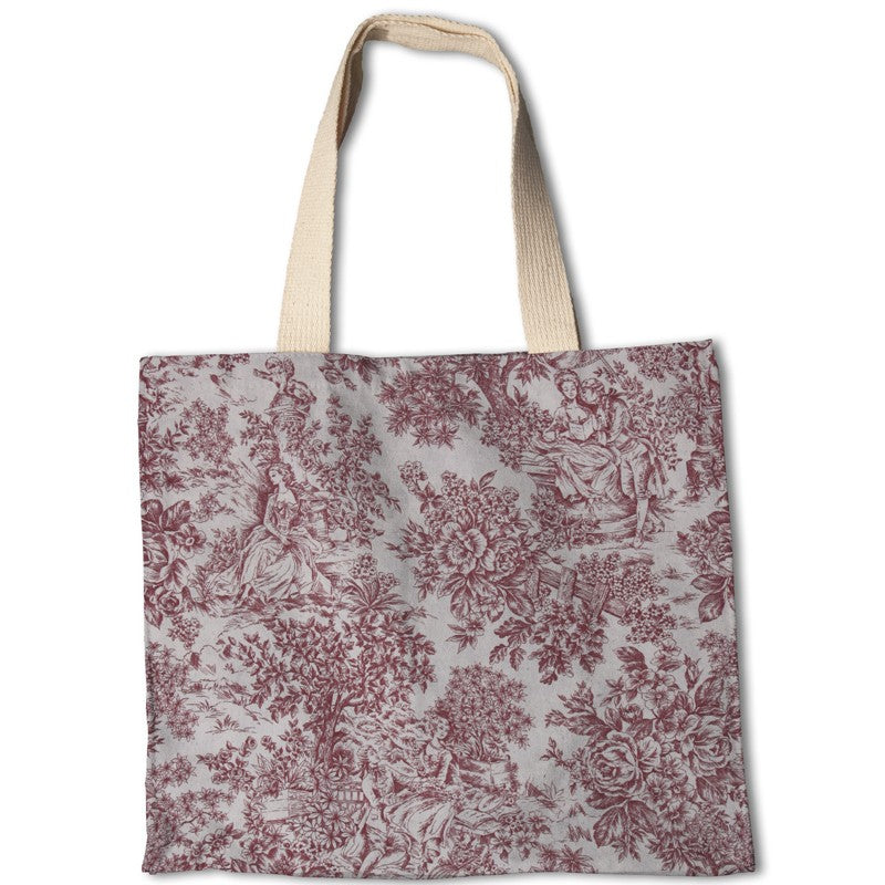 Segeltuch Toile de Jouy Rot - Ribes y Casals