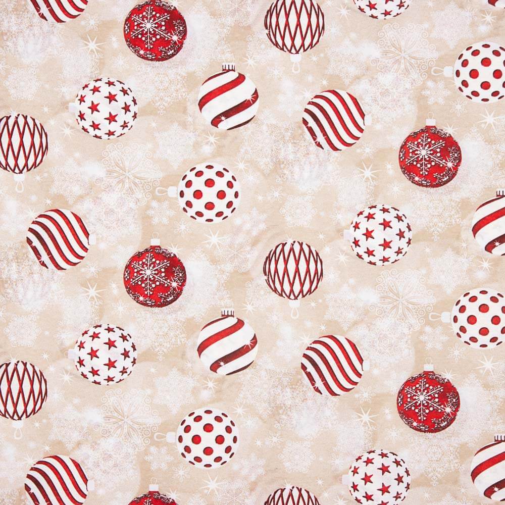 Canvas Weihnachtskugeln Ecru - Ribes y Casals