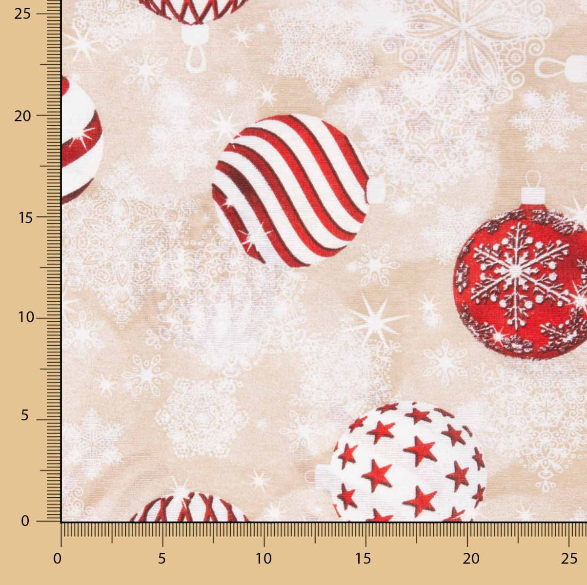 Canvas Weihnachtskugeln Ecru - Ribes y Casals