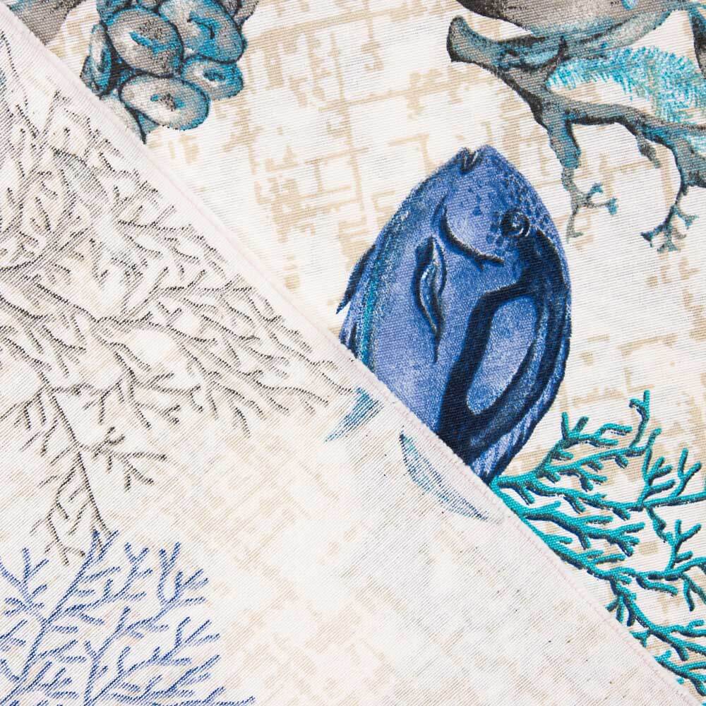 Blaue Koralle bedrucktes Segeltuch - Ribes y Casals