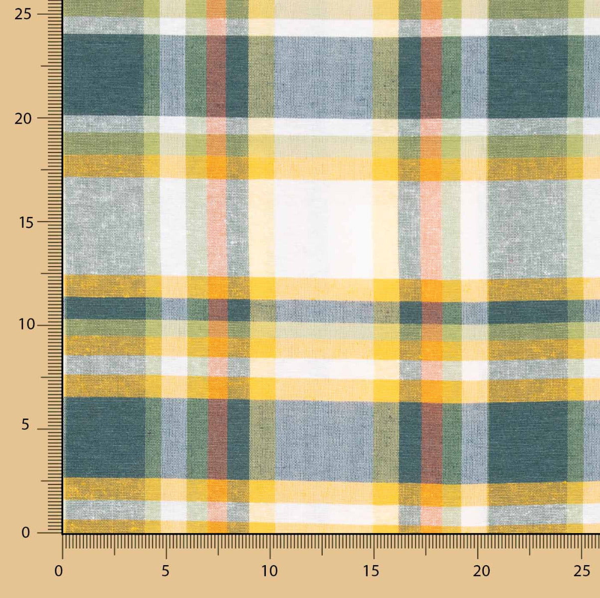 Gelb - Blaues Segeltuch Windowpane Checked Canvas - Ribes y Casals