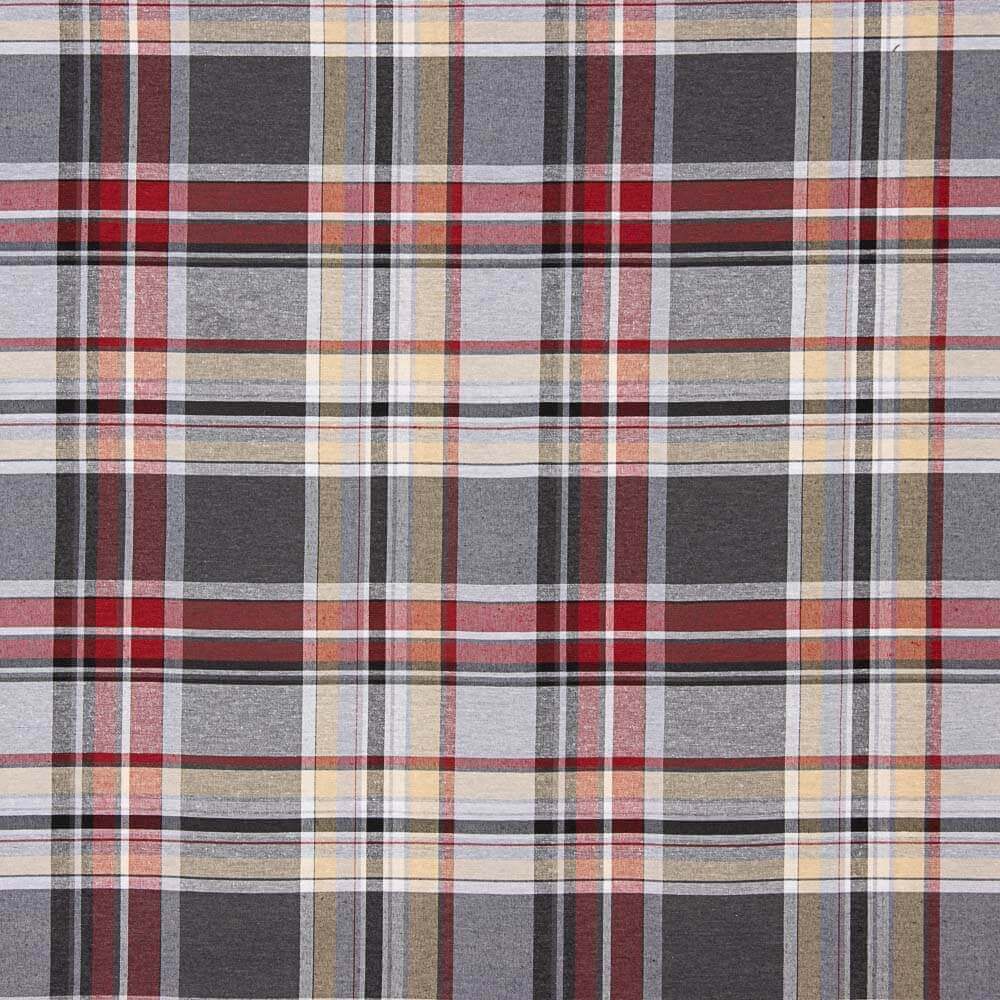 Canvas Plaid Windowpane Grau - Grena - Ribes y Casals