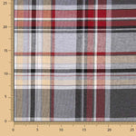 Canvas Plaid Windowpane Grau - Grena - Ribes y Casals