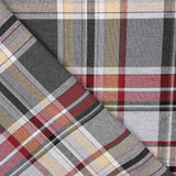 Canvas Plaid Windowpane Grau - Grena - Ribes y Casals