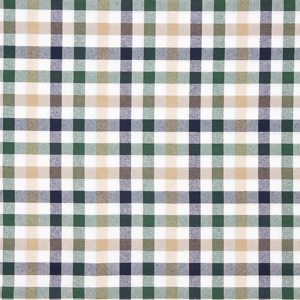 Inka Plaid Segeltuch Grün-Blau-Kamel - Ribes y Casals