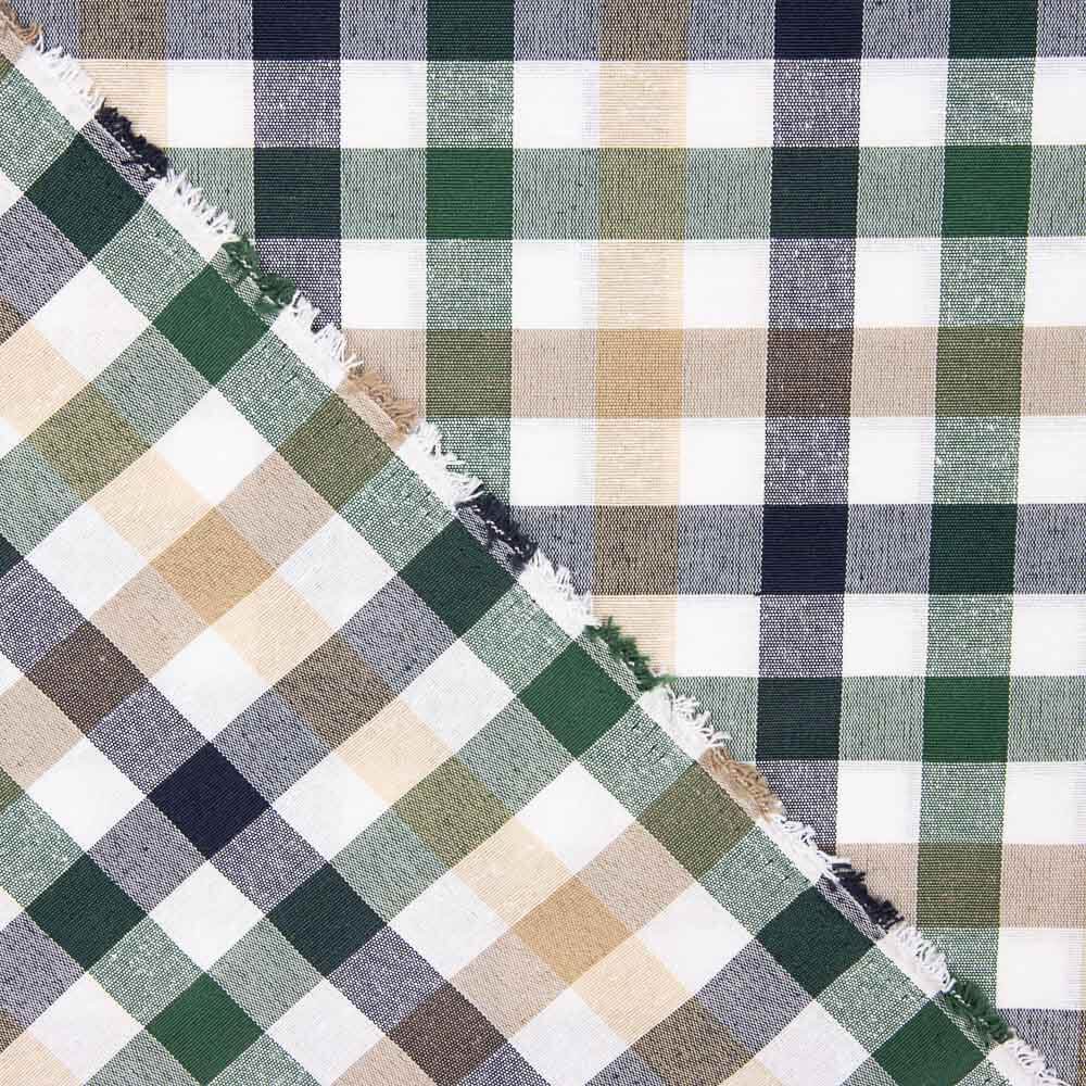 Inka Plaid Segeltuch Grün-Blau-Kamel - Ribes y Casals