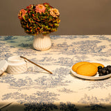 Bedrucktes Segeltuch Baumwolle Toile De Jouy Blau - Ribes y Casals