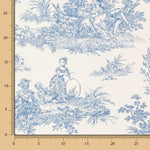 Bedrucktes Segeltuch Baumwolle Toile De Jouy Blau - Ribes y Casals