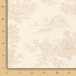 Bedrucktes Segeltuch Baumwolle Toile De Jouy Beige - Ribes y Casals
