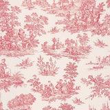 Bedrucktes Segeltuch Baumwolle Toile De Jouy Rot - Ribes y Casals
