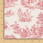 Bedrucktes Segeltuch Baumwolle Toile De Jouy Rot - Ribes y Casals