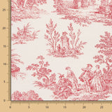 Bedrucktes Segeltuch Baumwolle Toile De Jouy Rot - Ribes y Casals