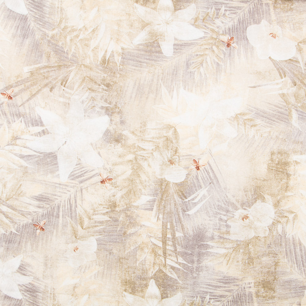 Bedrucktes Segeltuch Leaves Beige - Ribes y Casals