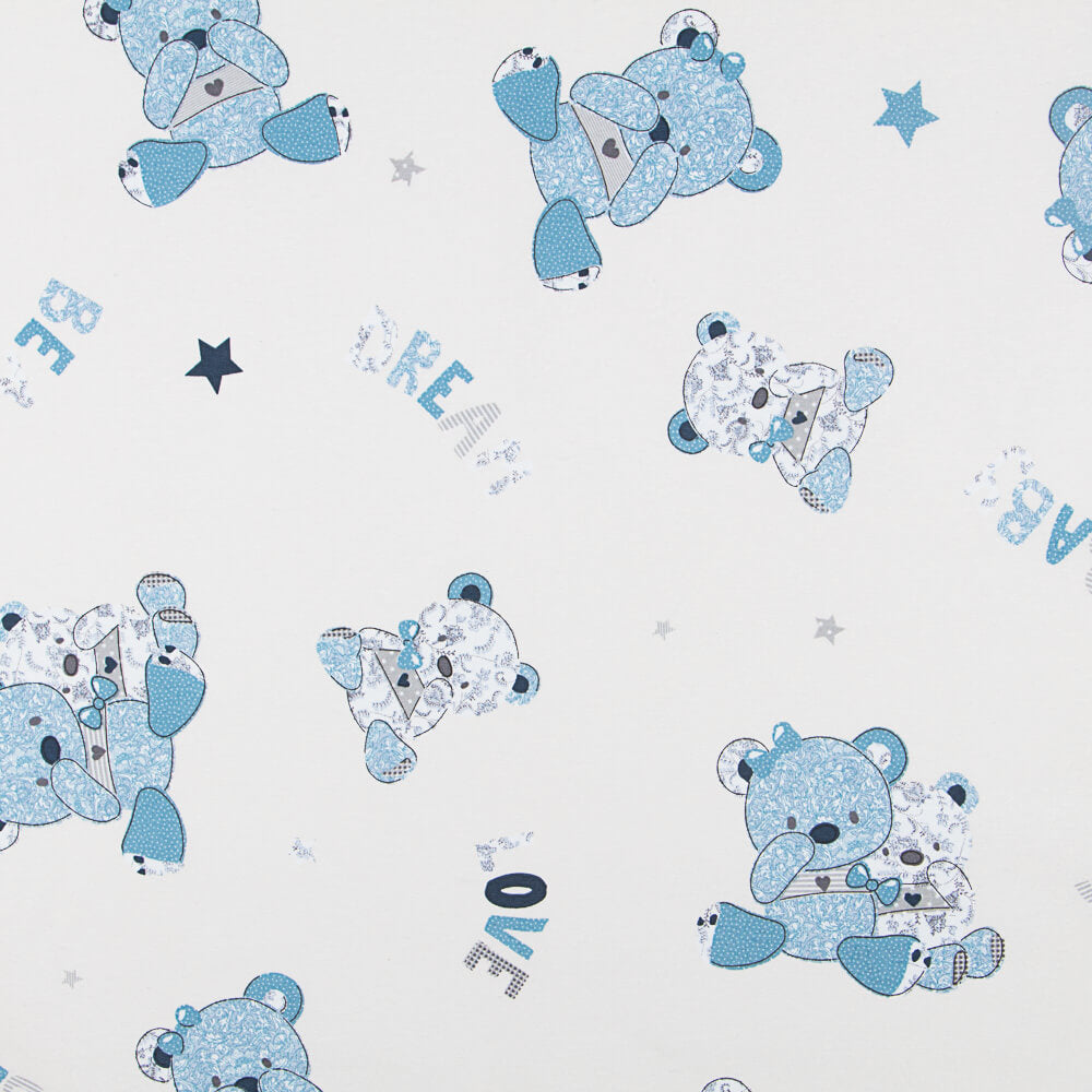 Bedrucktes Segeltuch Teddybär Blau - Ribes y Casals