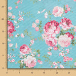 Türkisfarbene Vintage-Blumen-Leinwand - Ribes y Casals