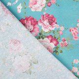 Türkisfarbene Vintage-Blumen-Leinwand - Ribes y Casals