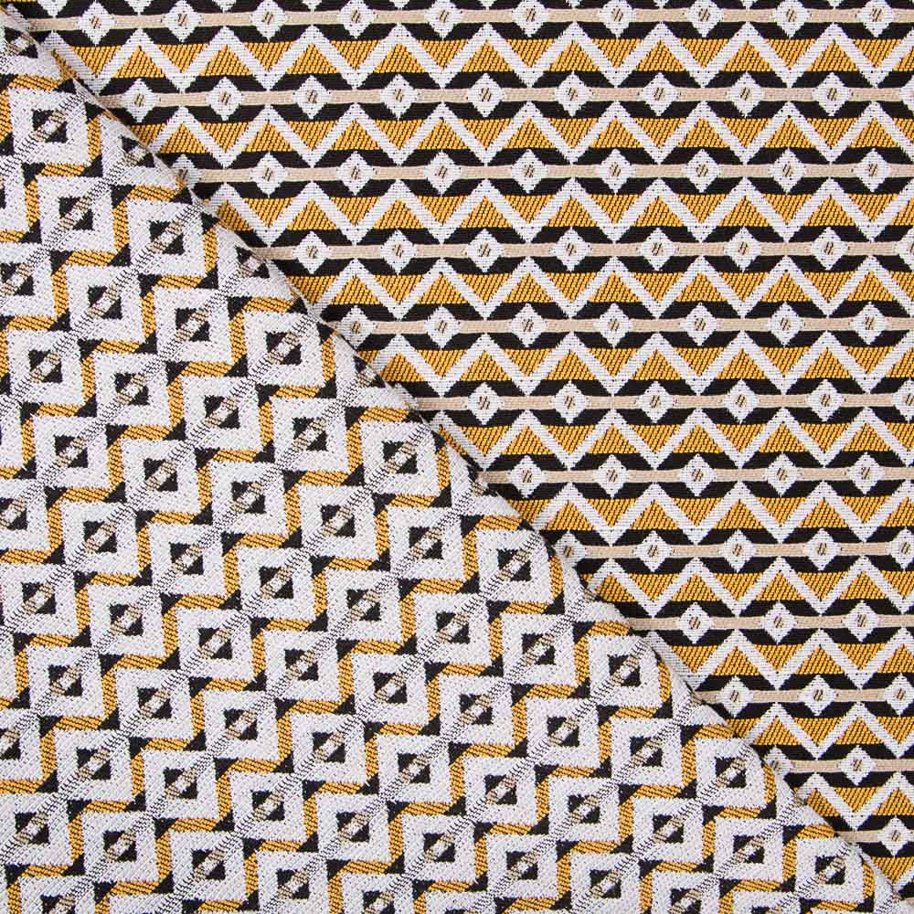 Ethnischer ockerfarbener Jacquard-Polsterbezug - Ribes y Casals