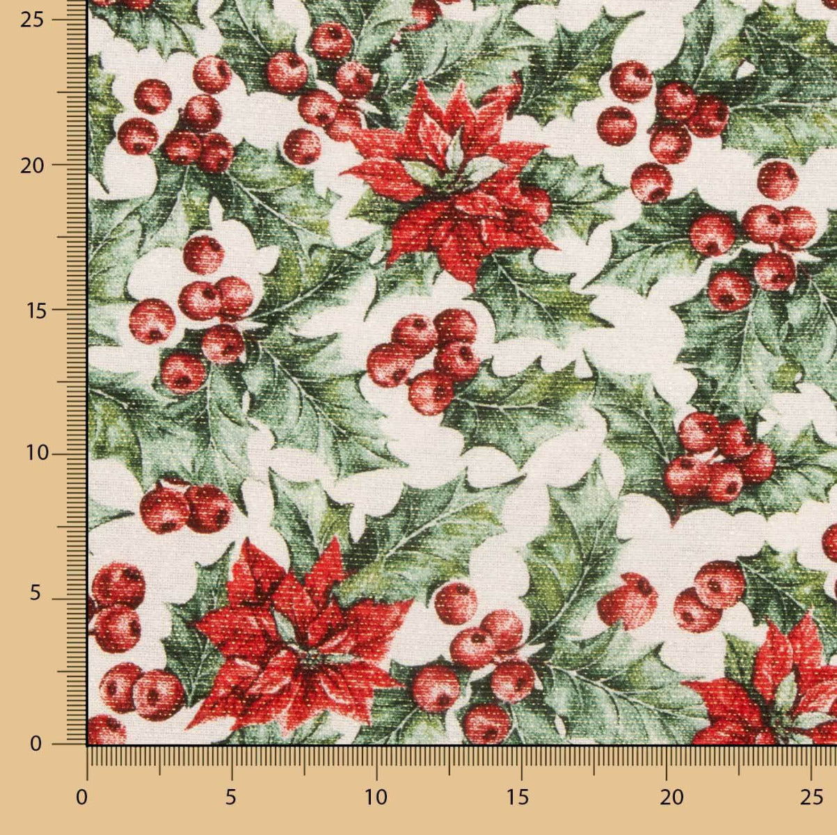 Weihnachts-Leinwand Holly Ecru - Ribes y Casals