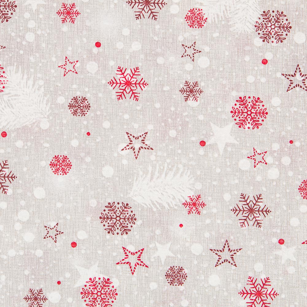 Graue Weihnachtsleinwand Rote Sterne - Ribes y Casals