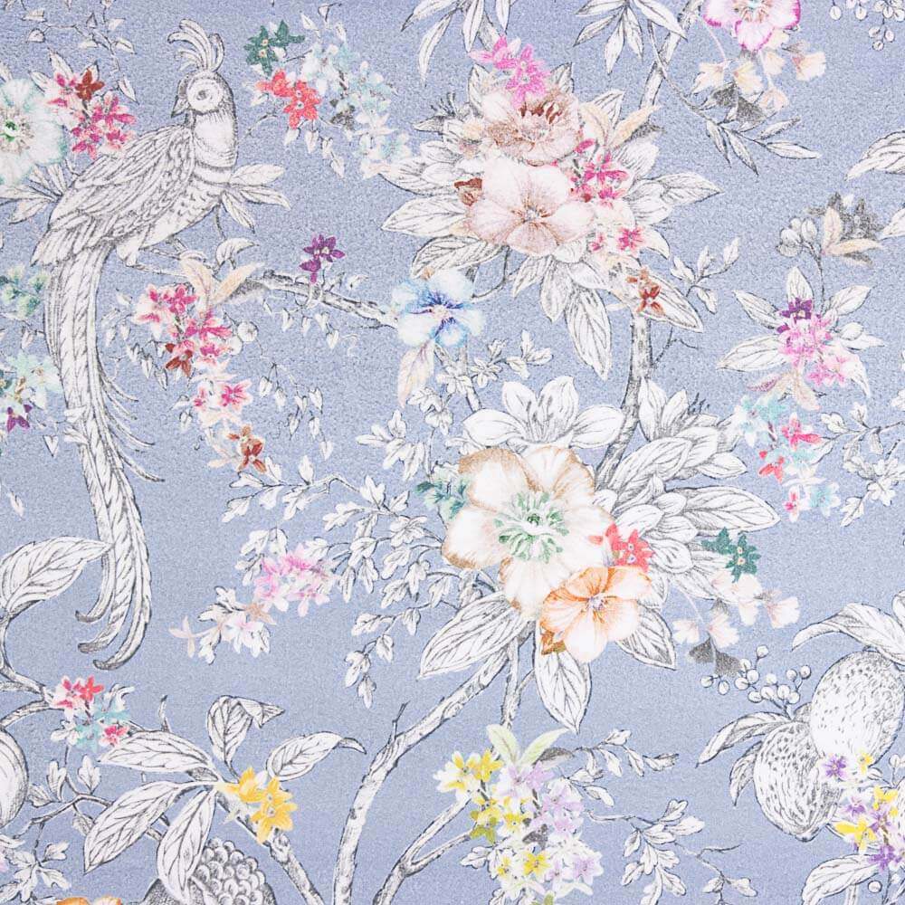 Bedrucktes Panama-Segeltuch Margot Blau - Ribes y Casals