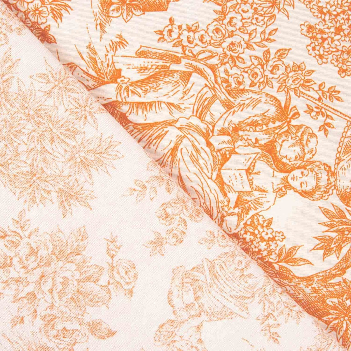 Segeltuch Toile de Jouy Orange - Ribes y Casals