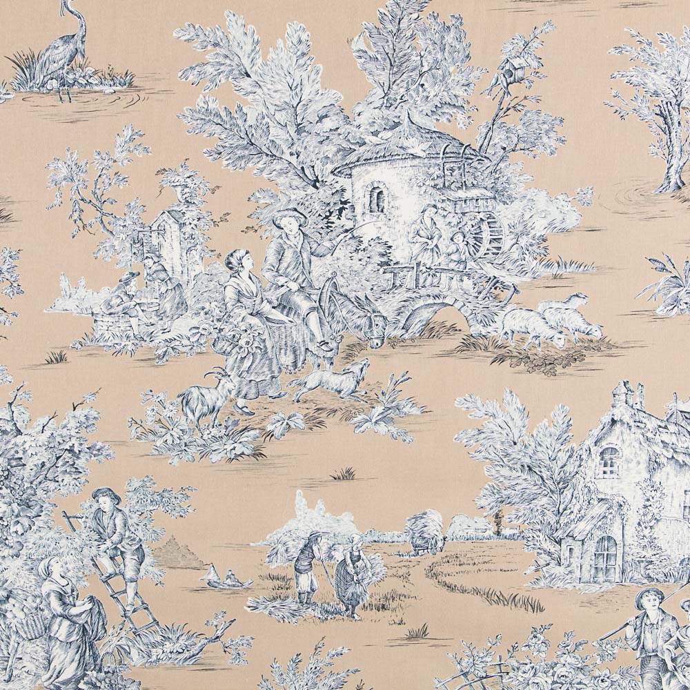Canvas Toile de Jouy Beige - Ribes y Casals