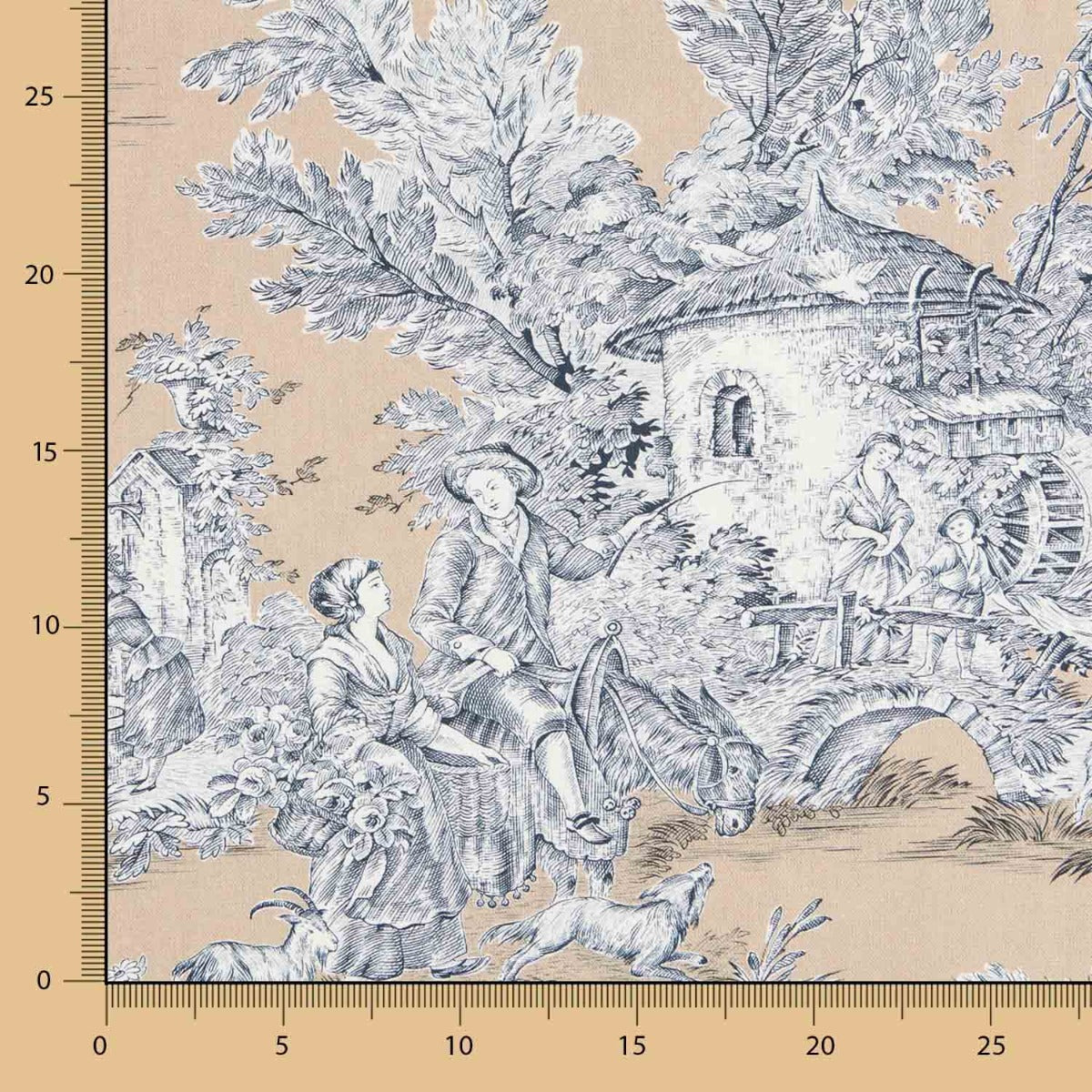 Canvas Toile de Jouy Beige - Ribes y Casals