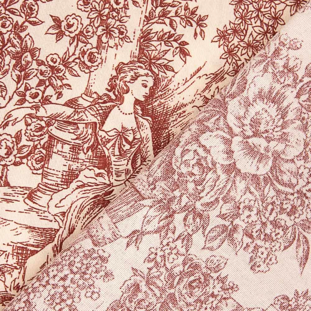 Canvas Toile de Jouy Kastanienbraun - Ribes y Casals