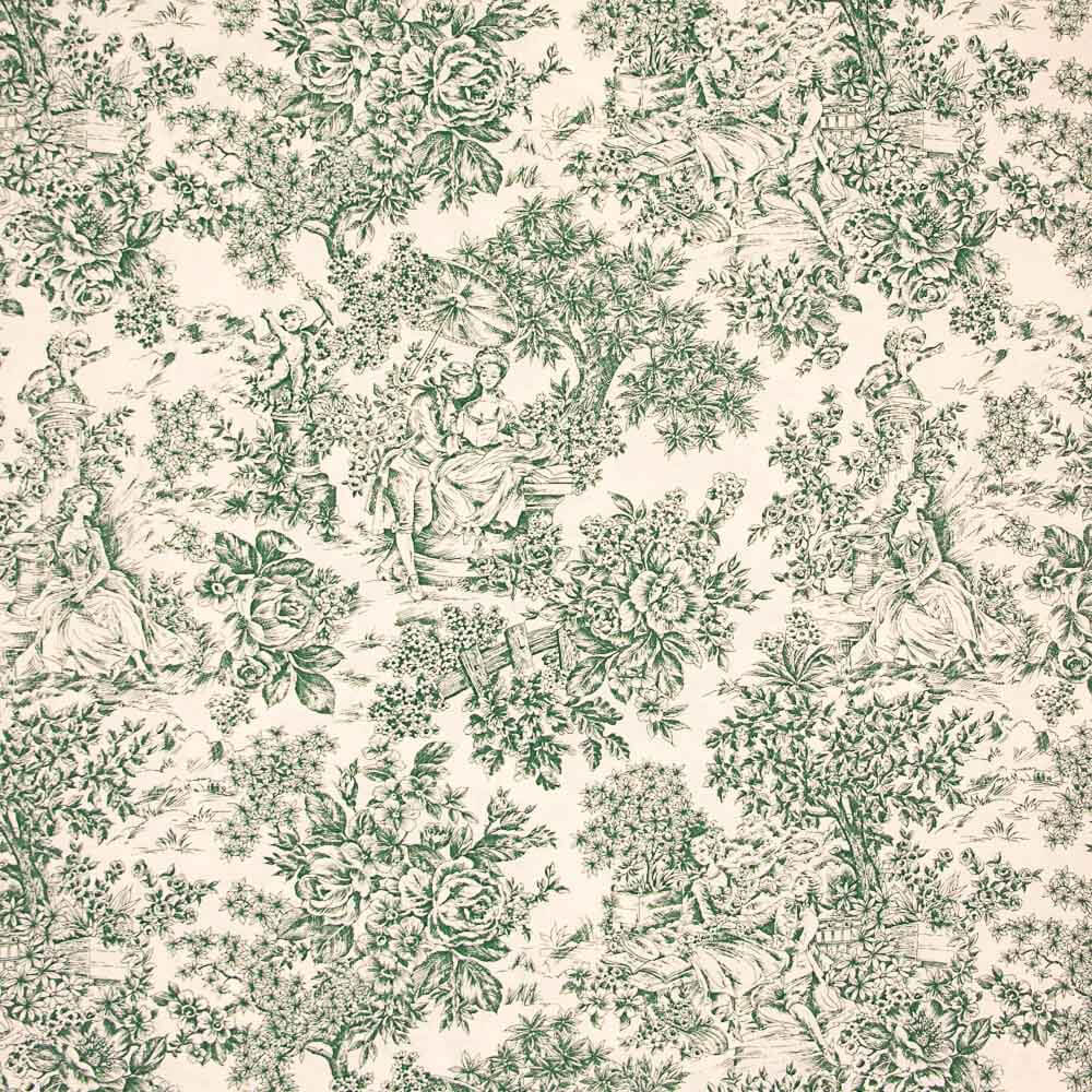 Segeltuch Toile de Jouy Grün - Ribes y Casals