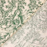 Segeltuch Toile de Jouy Grün - Ribes y Casals