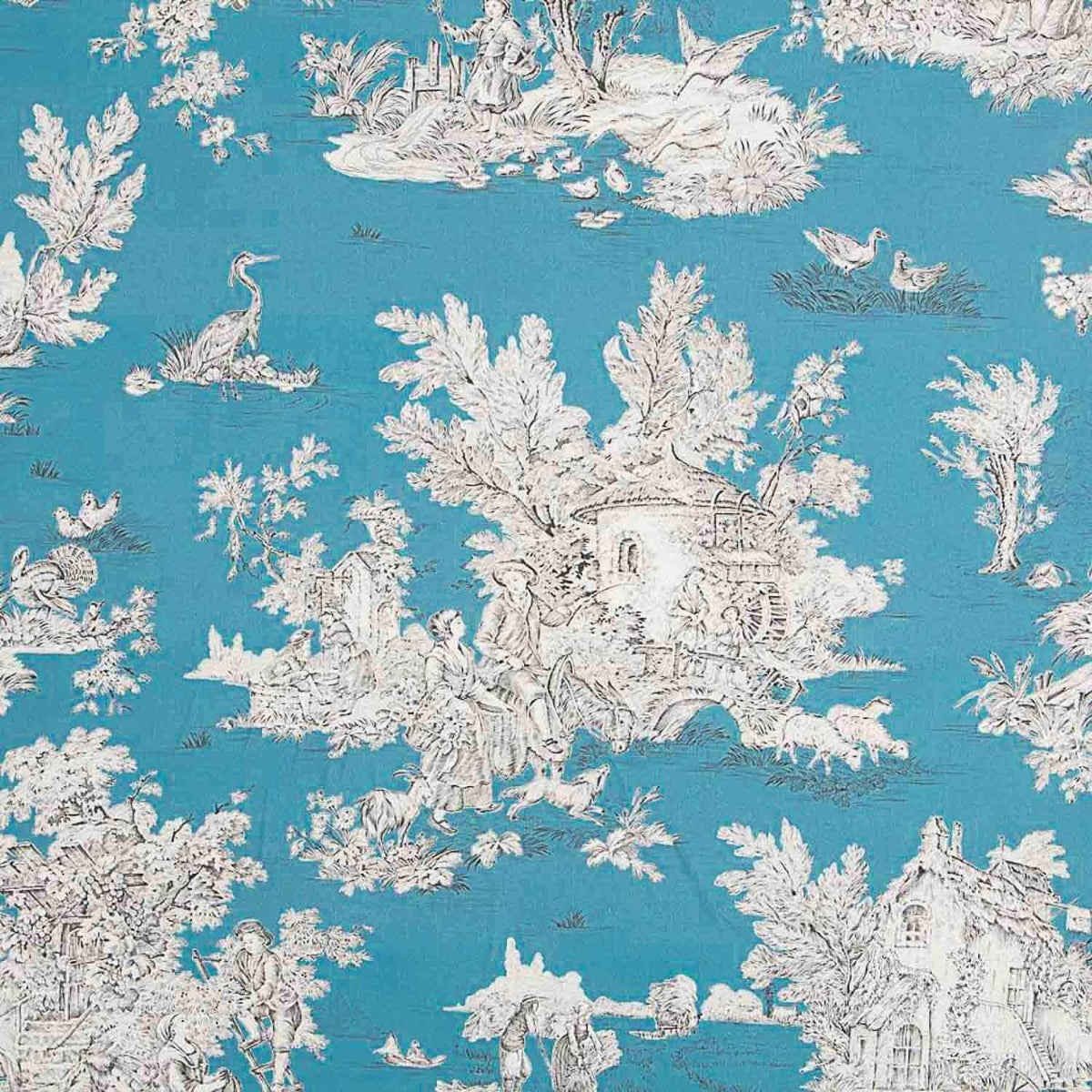 Canvas Toile De Jouy Blauer Hintergrund - Ribes y Casals