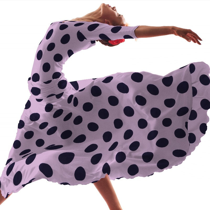Polka Dot 70mm Spandex Navy Pink - Ribes y Casals