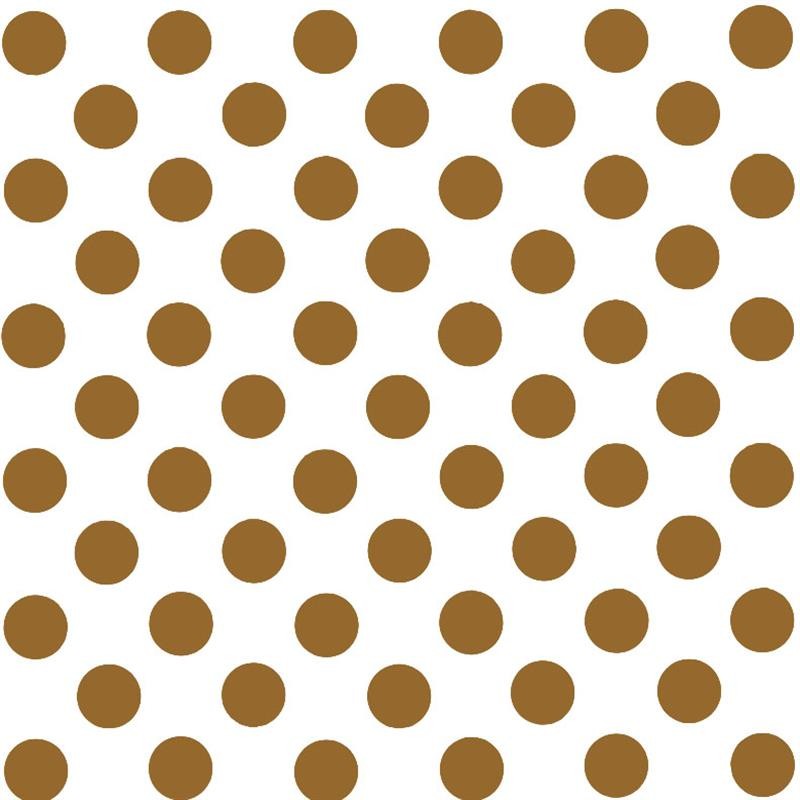 Polka Dot Popeline Schirm Weiß/Kamel - Ribes y Casals
