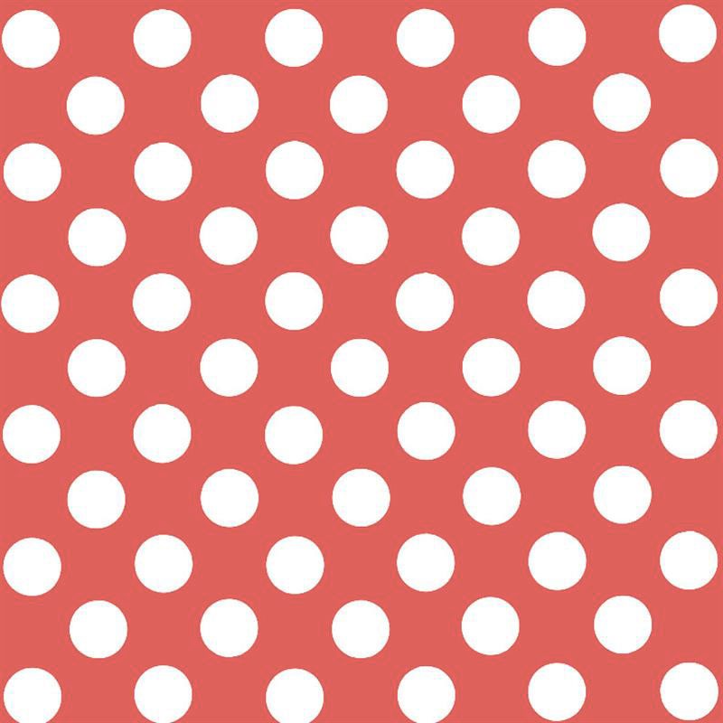 Polka Dot Popeline Schatten Koralle/Weiß - Ribes y Casals