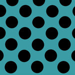 Spandex Polka Dots 25mm Blauer Hintergrund Schwarze Polka Dots - Ribes y Casals