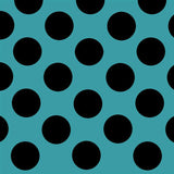 Spandex Polka Dots 25mm Blauer Hintergrund Schwarze Polka Dots - Ribes y Casals