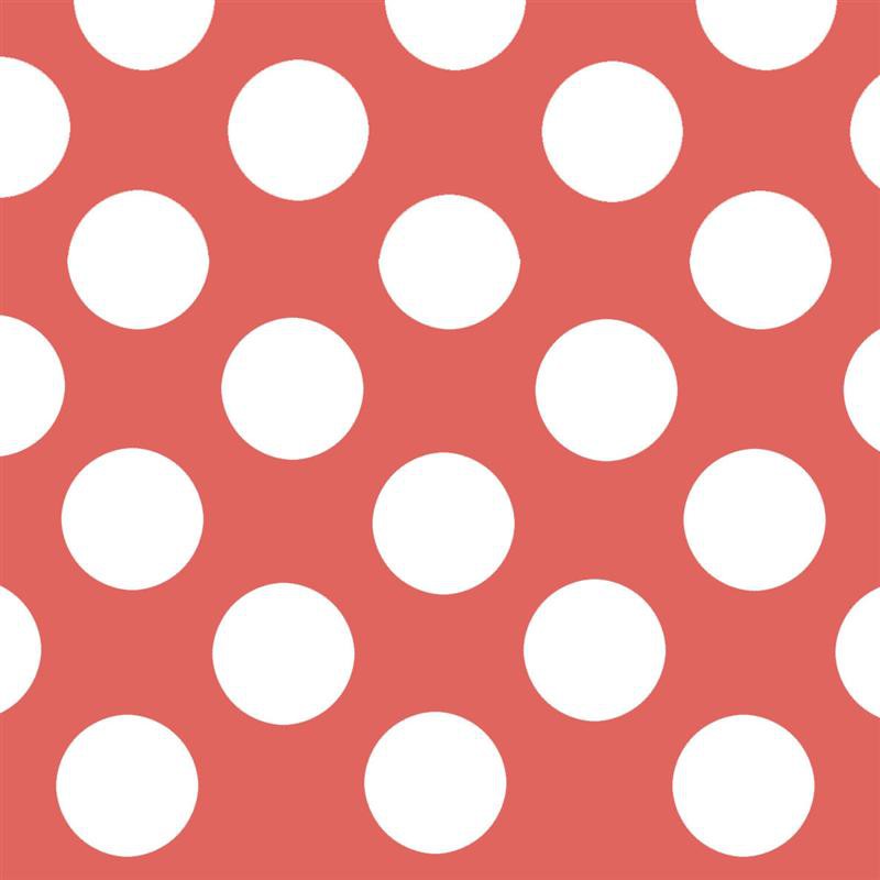 Polka Dots Spandex 25mm Weiß Polka Dots Koralle Hintergrund - Ribes y Casals