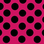 Polka Dots Spandex 25mm Fuchsia Hintergrund Schwarz Polka Dots - Ribes y Casals