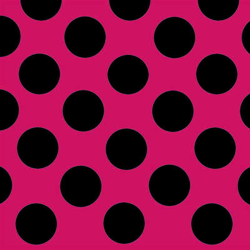 Polka Dots Spandex 25mm Fuchsia Hintergrund Schwarz Polka Dots - Ribes y Casals