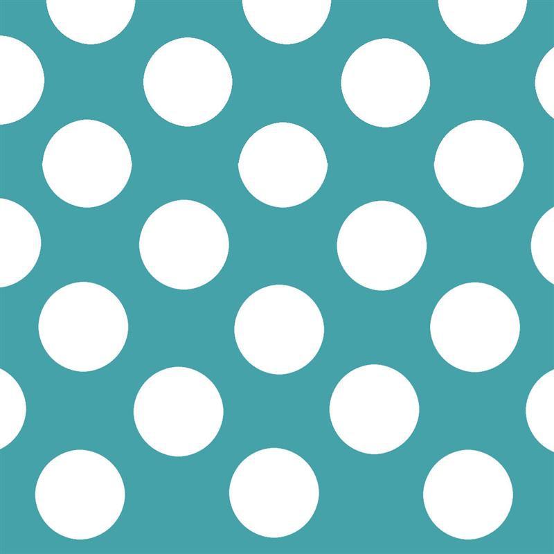 Polka Dots Spandex 25mm Türkisfarbener Hintergrund Weiße Polka Dots - Ribes y Casals