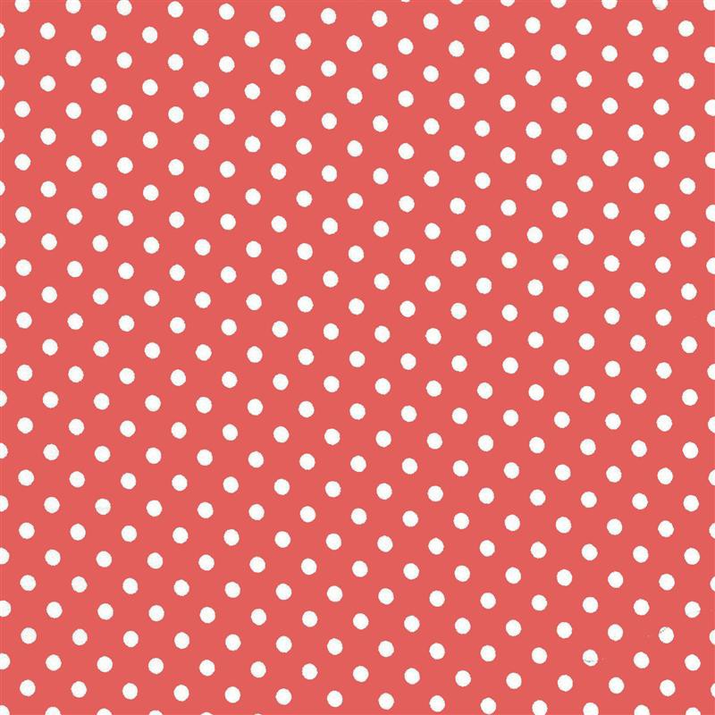 Spandex Polka Dots 5mm Weiß Polka Dots Coral Dot Hintergrund - Ribes y Casals