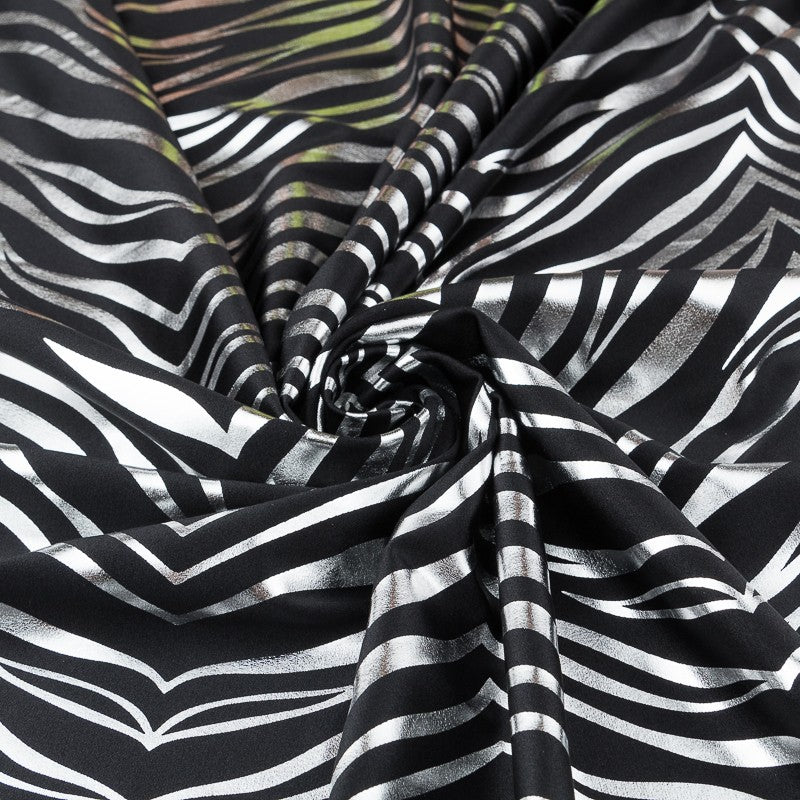Bedruckter Rash Guard Zebra Print Silberfolie - Ribes y Casals