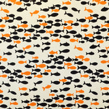 Bedruckte Lycra-Fische Schwarz Orange - Ribes y Casals