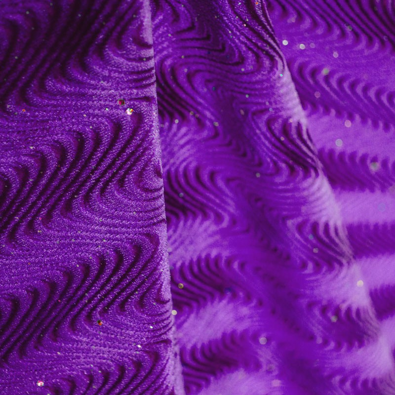 Lycra Glitter Waves Samt Lila - Ribes y Casals